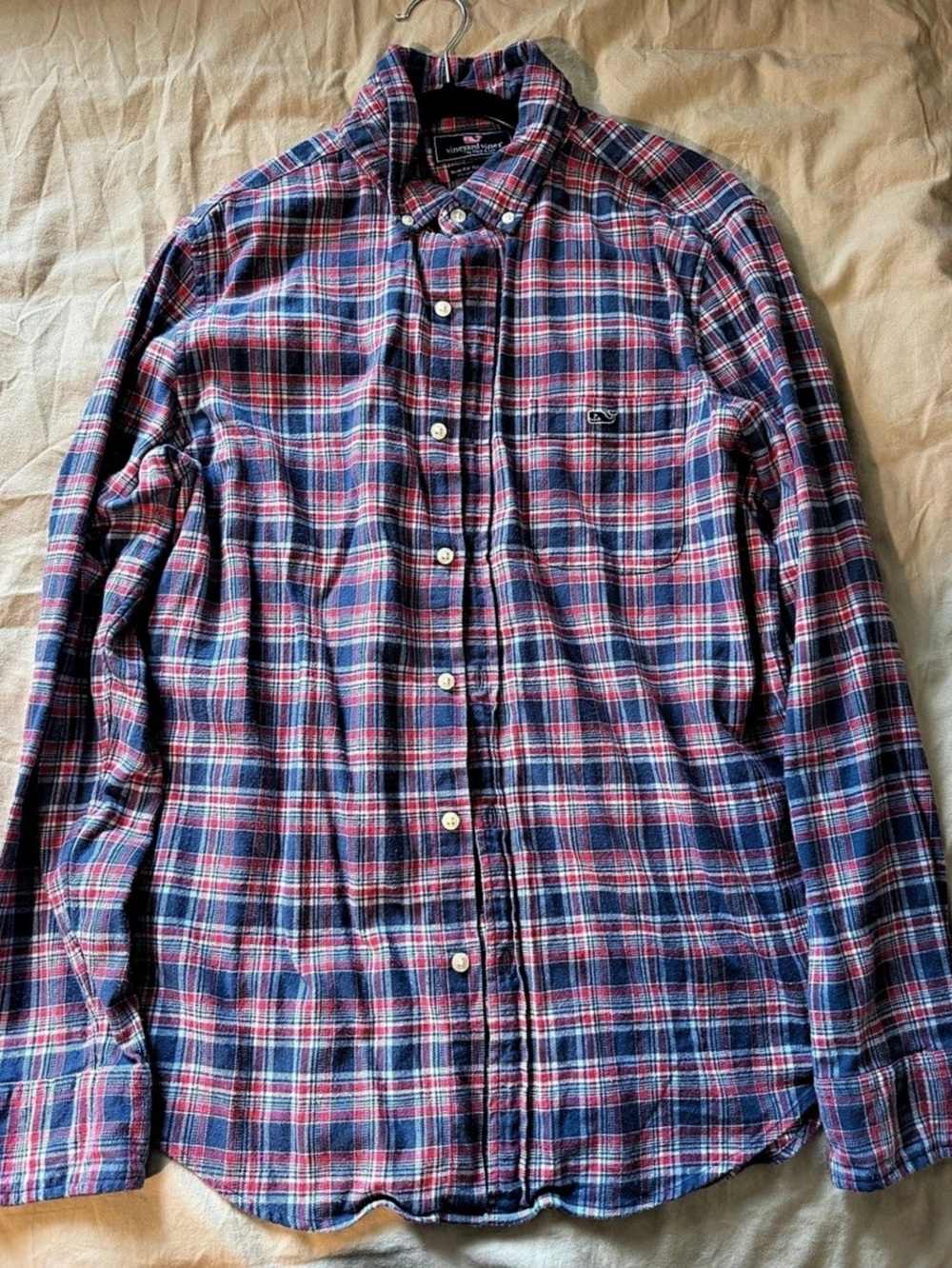 vineyard vines Slim Fit Tucker Shirt Blue & Red Plaid